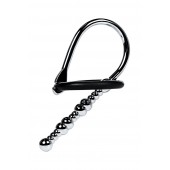 Серебристый уретральный плаг-бусины TOYFA Metal с мягким фиксириющим кольцом - ToyFa - купить с доставкой в Березниках