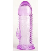 Фиолетовая гелевая насадка с шипами - 13 см. - Toyfa Basic - в Березниках купить с доставкой