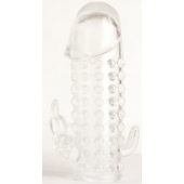 Гелевая прозрачная насадка с 2 отростками - 13 см. - Toyfa Basic - в Березниках купить с доставкой