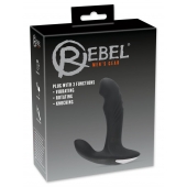 Черный вибромассажер простаты с функцией римминга Plug with Perineum Stimulator - 16,6 см. - Orion - в Березниках купить с доставкой