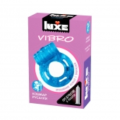 Голубое эрекционное виброкольцо Luxe VIBRO  Кошмар русалки  + презерватив - Luxe - в Березниках купить с доставкой