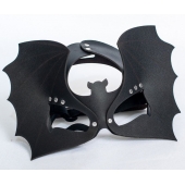 Черная кожаная маска на глаза  Летучая мышь - Sitabella - купить с доставкой в Березниках