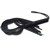 Чёрная кожаная плеть с жесткой ручкой - 63 см. - Sitabella - купить с доставкой в Березниках