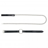 Черный поводок и чокер с кольцом Rada - Rebelts - купить с доставкой в Березниках