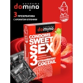 Презервативы для орального секса DOMINO Sweet Sex с ароматом клубничного коктейля  - 3 шт. - Domino - купить с доставкой в Березниках