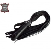 Черная плеть  Ковбой  с ручкой-фаллосом - 55 см. - Sitabella - купить с доставкой в Березниках