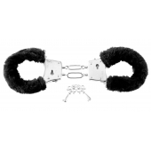 Меховые чёрные наручники Beginner s Furry Cuffs - Pipedream - купить с доставкой в Березниках