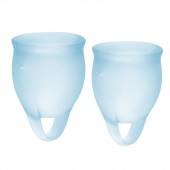 Набор голубых менструальных чаш Feel confident Menstrual Cup - Satisfyer - купить с доставкой в Березниках