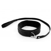 Черный ошейник My Rules с поводком - БДСМ Арсенал - купить с доставкой в Березниках