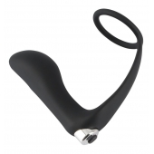 Черное эрекционное кольцо с анальной вибропробкой Vibrating Ring   Plug - Orion - в Березниках купить с доставкой