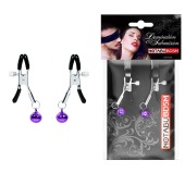 Оригинальные зажимы на соски с фиолетовыми шариками - Notabu - купить с доставкой в Березниках