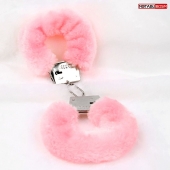 Металлические наручники с мягкой нежно-розовой опушкой - Notabu - купить с доставкой в Березниках