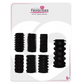 Набор из 7 черных насадок PENIS SLEEVES SET - Dream Toys - в Березниках купить с доставкой