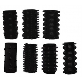 Набор из 7 черных насадок PENIS SLEEVES SET - Dream Toys - в Березниках купить с доставкой