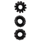 Набор из 3 черных эрекционных колец SET OF 3 COCKRINGS - Dream Toys - в Березниках купить с доставкой