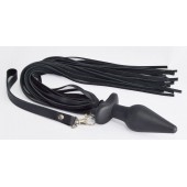 Черная анальная пробка с плетью - Sitabella - купить с доставкой в Березниках