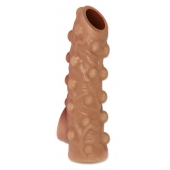 Телесная насадка с бугорками и открытой головкой Nude Sleeve M - 12 см. - KOKOS - в Березниках купить с доставкой