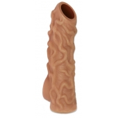 Телесная насадка с венками и открытой головкой Nude Sleeve M - 12 см. - KOKOS - в Березниках купить с доставкой