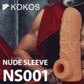 Телесная открытая насадка-реалистик с подхватом мошонки Nude Sleeve S - 10 см. - KOKOS - в Березниках купить с доставкой