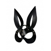 Черная кожаная маска зайки Miss Bunny - БДСМ Арсенал - купить с доставкой в Березниках