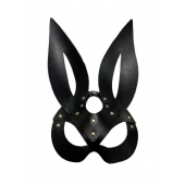 Черная кожаная маска зайки Miss Bunny - БДСМ Арсенал - купить с доставкой в Березниках