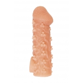 Телесная закрытая насадка с пучками шишечек Cock Sleeve Size L - 17,6 см. - KOKOS - в Березниках купить с доставкой