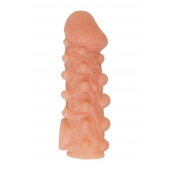 Телесная закрытая насадка с шариками Cock Sleeve Size S - 13,8 см. - KOKOS - в Березниках купить с доставкой
