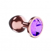 Пробка цвета розового золота с фиолетовым кристаллом Diamond Amethyst Shine S - 7,2 см. - Lola Games - купить с доставкой в Березниках