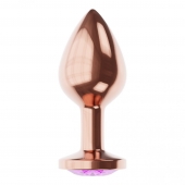 Пробка цвета розового золота с фиолетовым кристаллом Diamond Amethyst Shine S - 7,2 см. - Lola Games - купить с доставкой в Березниках