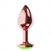 Пробка цвета розового золота с лаймовым кристаллом Diamond Emerald Shine S - 7,2 см. - Lola Games - купить с доставкой в Березниках