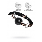 Черный кляп-шар на леопардовых ремешках Anonymo - ToyFa - купить с доставкой в Березниках