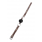 Черный кляп-шар на леопардовых ремешках Anonymo - ToyFa - купить с доставкой в Березниках