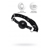 Черный кляп-шар на кожаных ремешках Anonymo - ToyFa - купить с доставкой в Березниках