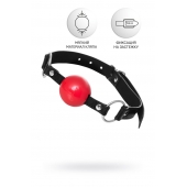 Красный кляп-шар на черных ремешках Anonymo - ToyFa - купить с доставкой в Березниках