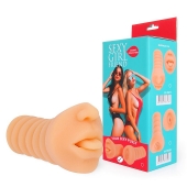Телесный мастурбатор-ротик с высунутым язычком - Bior toys - в Березниках купить с доставкой