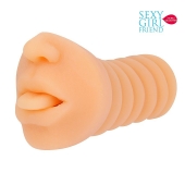 Телесный мастурбатор-ротик с высунутым язычком - Bior toys - в Березниках купить с доставкой