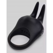 Черное эрекционное виброкольцо Sensation Rechargeable Vibrating Rabbit Love Ring - Fifty Shades of Grey - в Березниках купить с доставкой