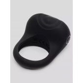 Черное эрекционное виброкольцо Sensation Rechargeable Vibrating Love Ring - Fifty Shades of Grey - в Березниках купить с доставкой