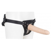 Пустотелый страпон Harness CLASSIC с бандажом - 19,5 см. - LOVETOY (А-Полимер) - купить с доставкой в Березниках