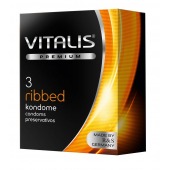 Ребристые презервативы VITALIS PREMIUM ribbed - 3 шт. - Vitalis - купить с доставкой в Березниках