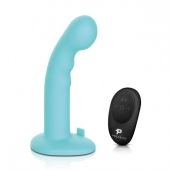 Голубая изогнутая насадка 6in Remote Control Ripple P-Spot G-Spot на черных трусиках - 16 см. - Pegasus - купить с доставкой в Березниках