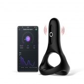 Черное виброкольцо Magic Motion Rise с подхватом мошонки - Magic Motion - в Березниках купить с доставкой