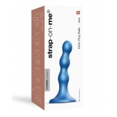 Голубая насадка Strap-On-Me Dildo Plug Balls size S - Strap-on-me - купить с доставкой в Березниках