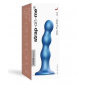 Голубая насадка Strap-On-Me Dildo Plug Balls size L - Strap-on-me - купить с доставкой в Березниках