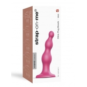 Розовая насадка Strap-On-Me Dildo Plug Beads size S - Strap-on-me - купить с доставкой в Березниках