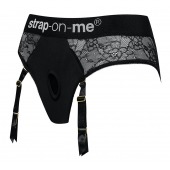 Черные трусики для насадок Diva Lingerie Harness - size M - Strap-on-me - купить с доставкой в Березниках