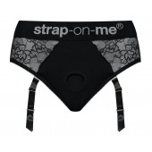 Черные трусики для насадок Diva Lingerie Harness - size M - Strap-on-me - купить с доставкой в Березниках