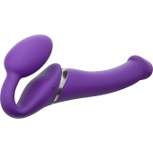 Фиолетовый безремневой вибрострапон Vibrating Bendable Strap-On - size L - Strap-on-me - купить с доставкой в Березниках