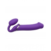Фиолетовый безремневой вибрострапон Silicone Bendable Strap-On - size XL - Strap-on-me - купить с доставкой в Березниках