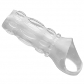 Насадка на пенис с кольцом для мошонки Clear Sensations Enhancer Sex Sleeve - 11,5 см. - XR Brands - в Березниках купить с доставкой